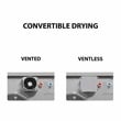 All-in-one Washer Dryer CONVERTIBLE PET Sanitize Cycle 15 lbs 1400RPM+Pedestal