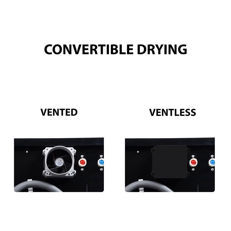 All-in-one Washer Dryer CONVERTIBLE PET Sanitize Cycle 15 lbs 1400RPM+Pedestal