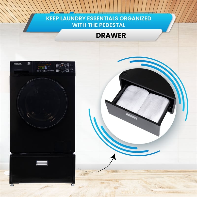 All-in-one Washer Dryer CONVERTIBLE PET Sanitize Cycle 15 lbs 1400RPM+Pedestal