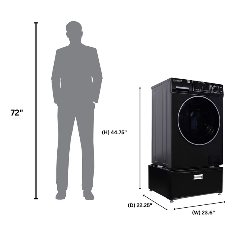 All-in-one Washer Dryer CONVERTIBLE PET Sanitize Cycle 15 lbs 1400RPM+Pedestal