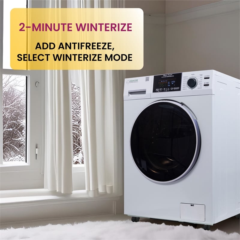 Equator All-in-One Washer Dryer VENTLESS/VENTED PET 1.62cf/15lbs+Portability Kit