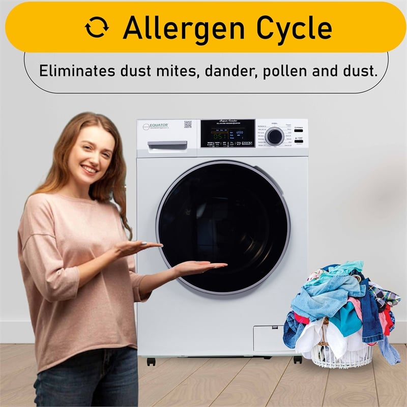 Equator All-in-One Washer Dryer VENTLESS/VENTED PET 1.62cf/15lbs+Portability Kit