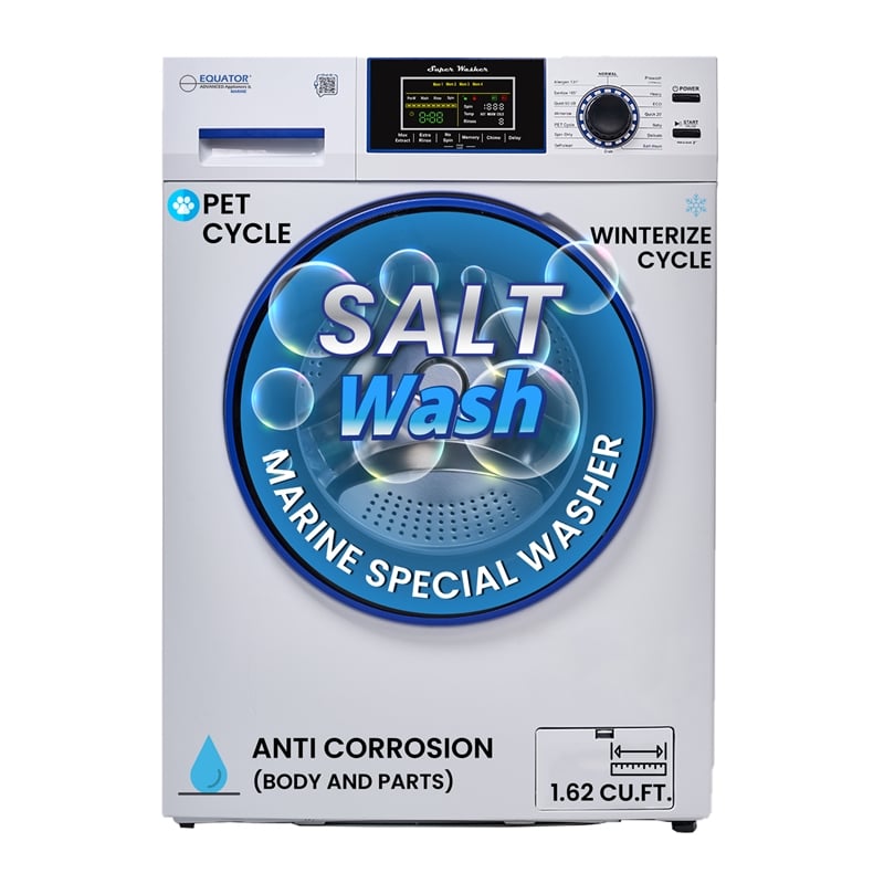 Marine Washer ANTI CORROSION 1.62 cf/15 lbs. 1400 RPM Salt Wash Sanitize 110V