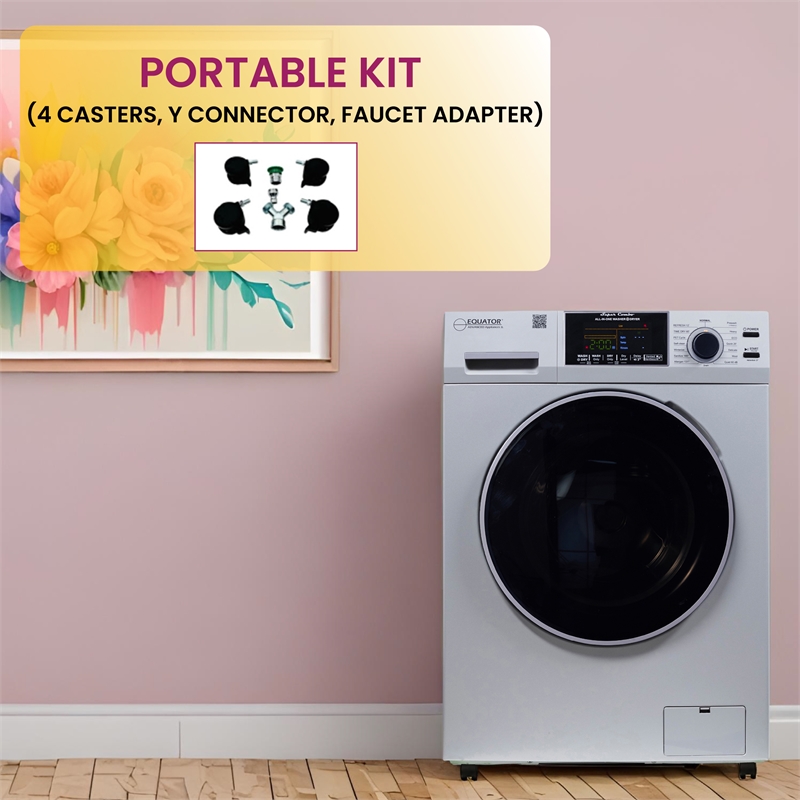 Equator All-in-One Washer Dryer VENTLESS/VENTED PET 1.62cf/15lbs+Portability Kit
