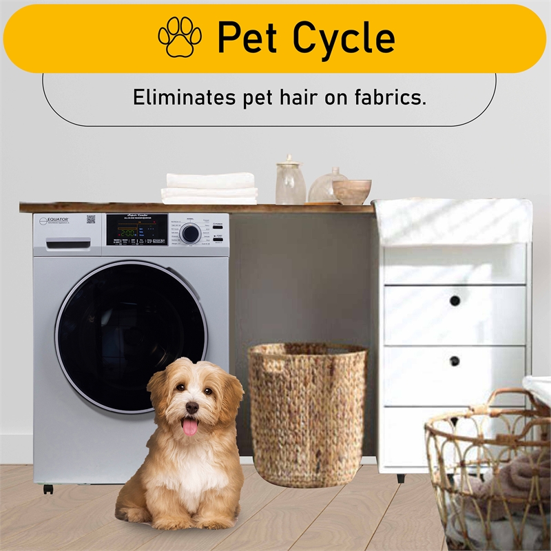 Equator All-in-One Washer Dryer VENTLESS/VENTED PET 1.62cf/15lbs+Portability Kit