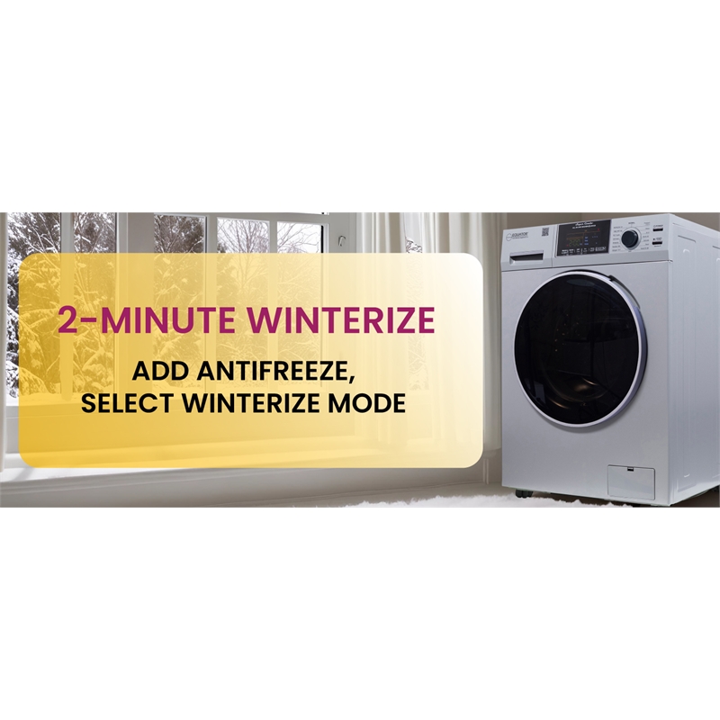 Equator All-in-One Washer Dryer VENTLESS/VENTED PET 1.62cf/15lbs+Portability Kit