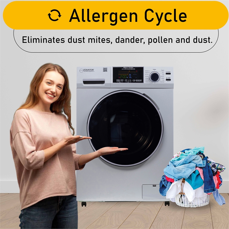 Equator All-in-One Washer Dryer VENTLESS/VENTED PET 1.62cf/15lbs+Portability Kit