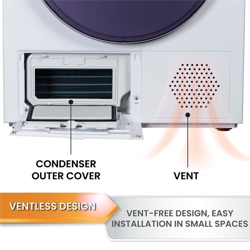Equator 24 in HEAT PUMP DRYER 3.7 cf/20 lbs Eco Sensor Ventless Sanitize 110V
