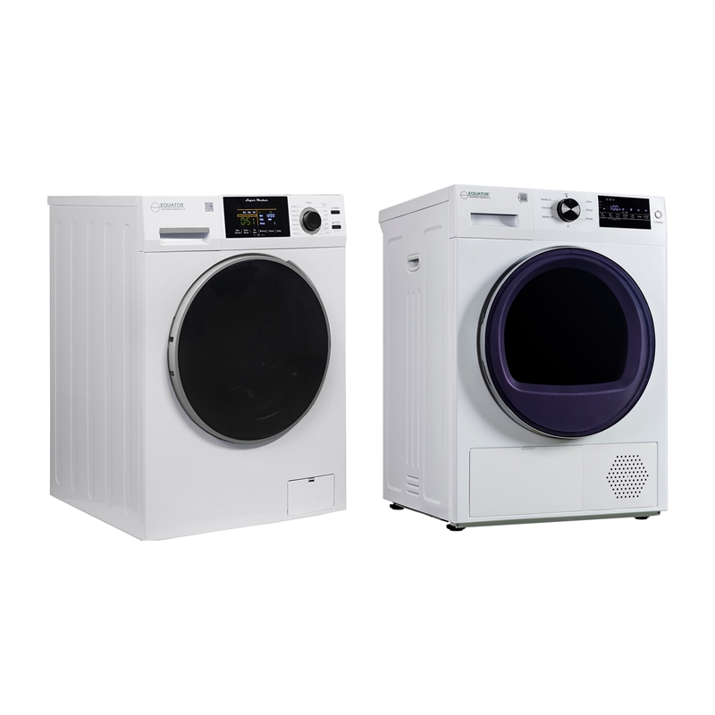 Equator Side by Side 18lbs Washer 1.9cf 110V + 20lbs HEAT PUMP DRYER 3.7cf 110V