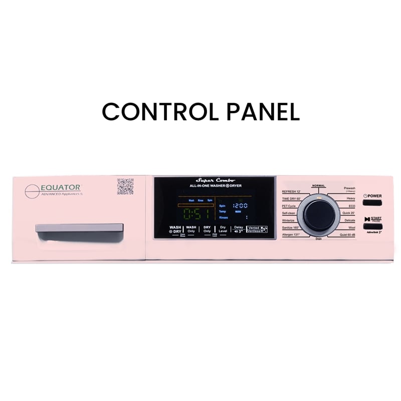 Equator All-in-One Washer Dryer VENTLESS/VENTED PET cycle 1.62cf/15lbs 110V