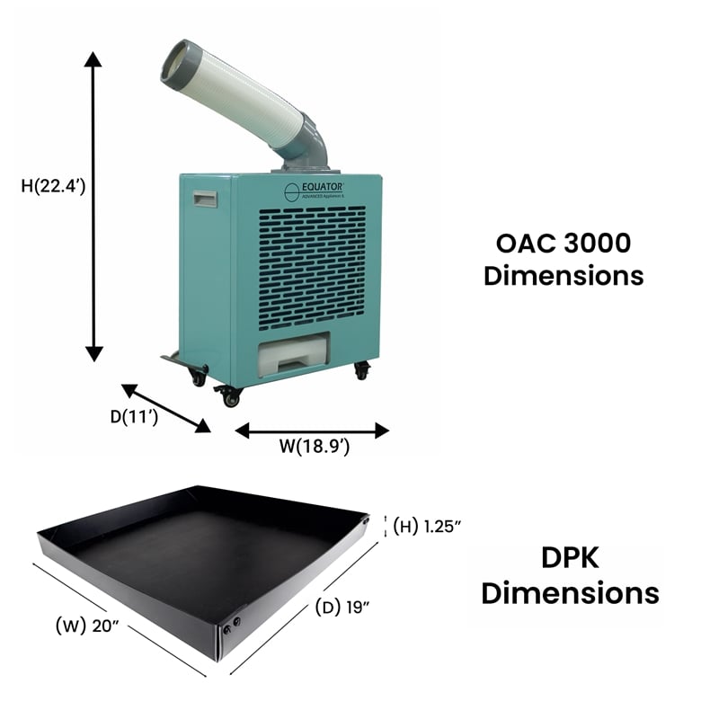Equator 3-in-1 OUTDOOR AC+HEATER+FAN 9000 BTU 110V w/Wheels 110V + Drip Pan+Pump