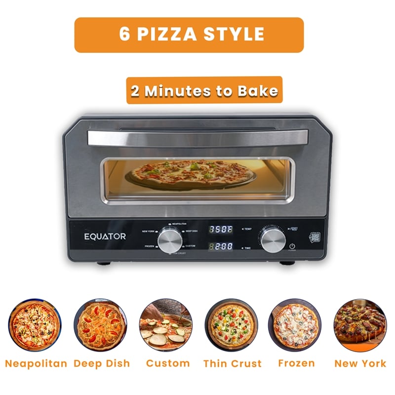 Equator 0.5 Cu.Ft. Indoor/Outdoor Pizza Oven Cooks 12-Inch Pizzas