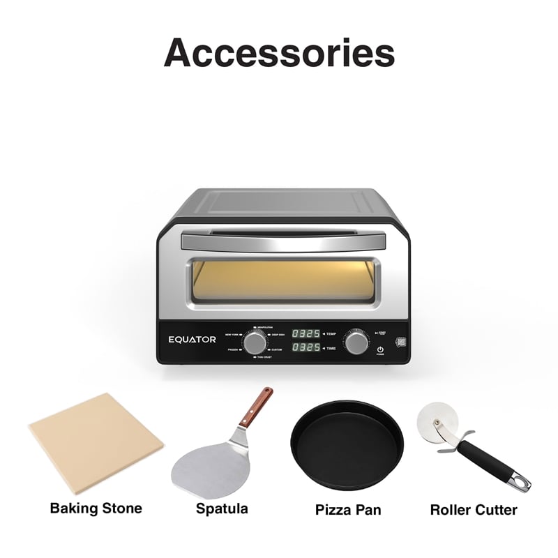 Equator 0.5 Cu.Ft. Indoor/Outdoor Pizza Oven Cooks 12-Inch Pizzas