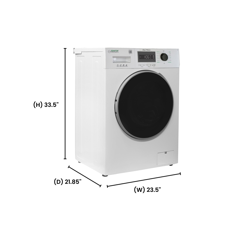 Equator Compact Washer 1.57cf/13lbs POWER WASH 15 Programs 1200rpm 110V
