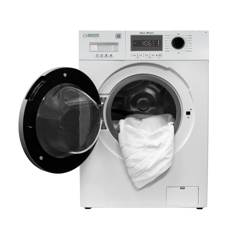 Equator Compact Washer 1.57cf/13lbs POWER WASH 15 Programs 1200rpm 110V