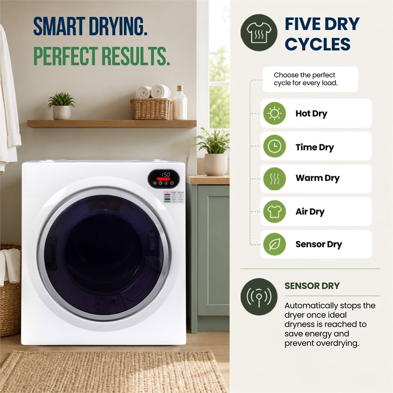 Equator Compact Stackable Laundry Washer EW 822 1.57cf + Dryer ED 848 2.6cf 110V