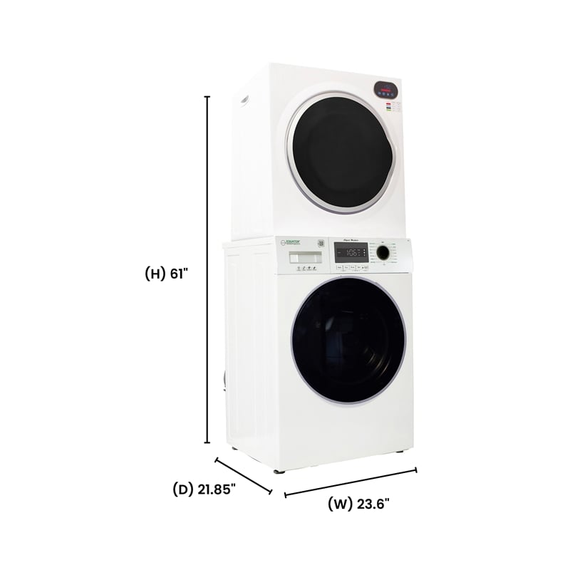 Equator COMPACT STACKABLE LAUNDRY Washer EW 822 1.57cf + Dryer ED 848 2.6cf 110V
