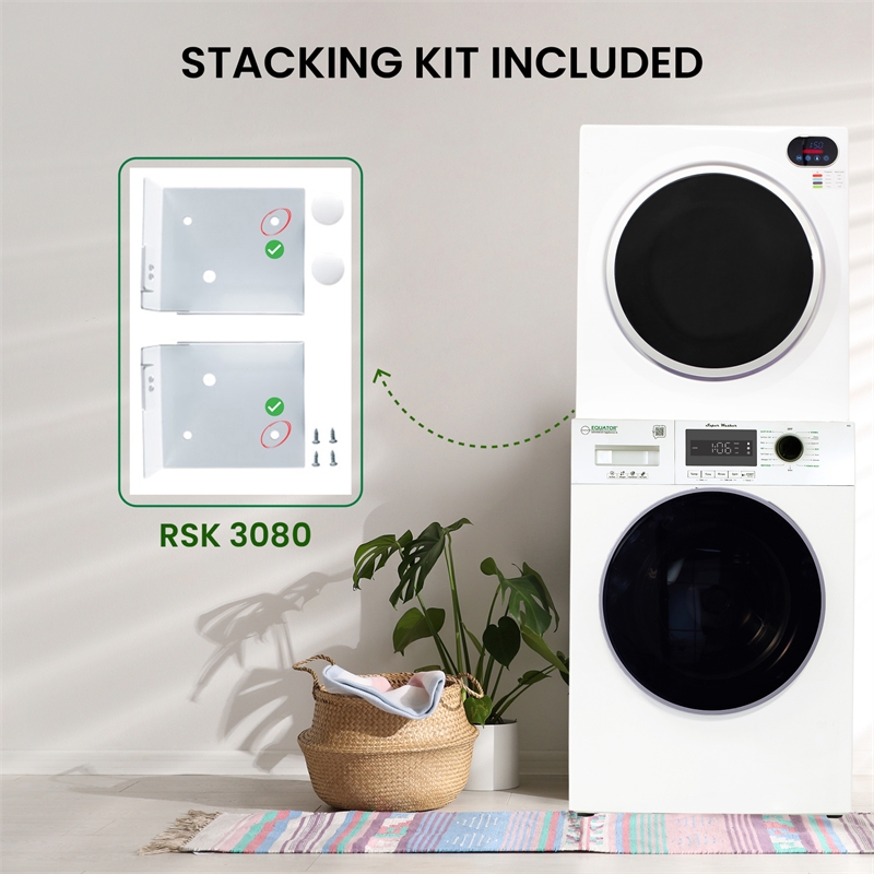 Equator COMPACT STACKABLE LAUNDRY Washer EW 822 1.57cf + Dryer ED 848 2.6cf 110V