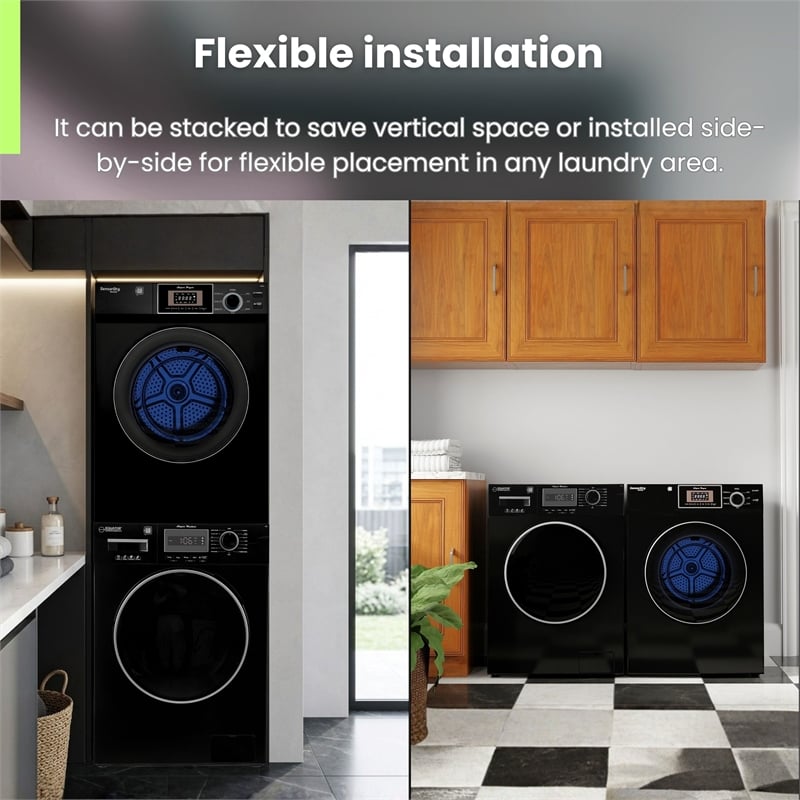 Equator COMPACT STACKABLE LAUNDRY Washer EW 822 1.57cf + Dryer ED 866 3.1cf 110V