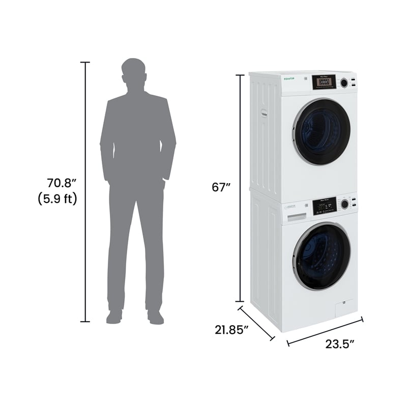 Equator Laundry 110V 15 Lb EW826 Washer 1.62cf+13Lb ED866 DL Vented Dryer 3.1cf