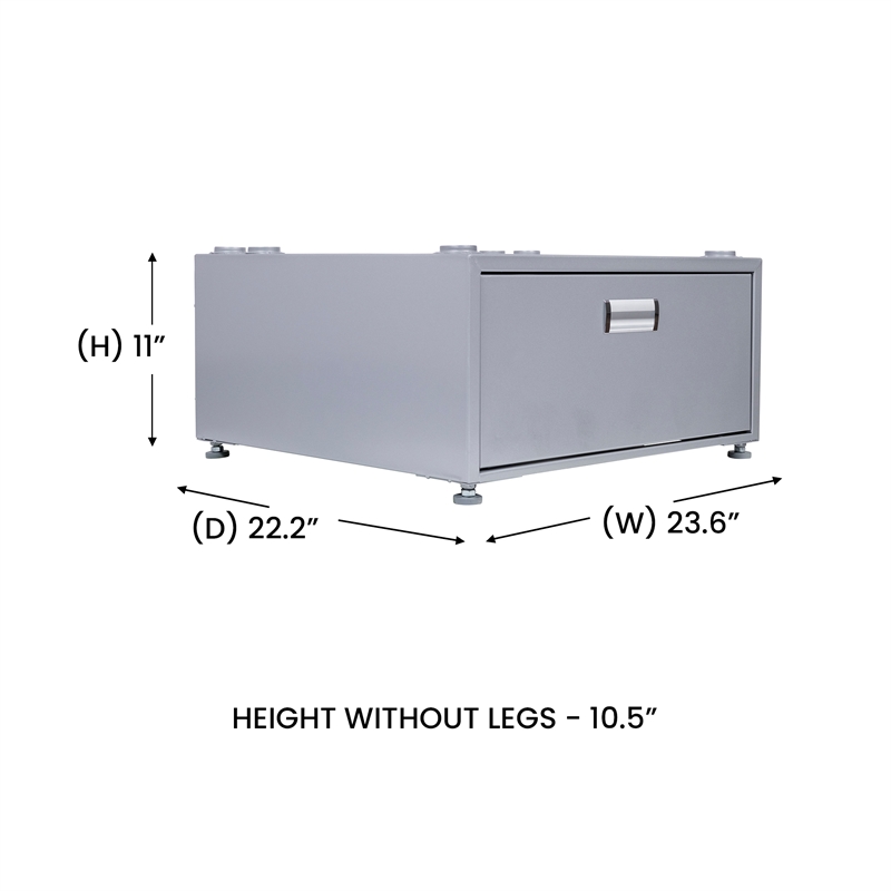 Equator 24in Laundry Pedestal 11in tall + Rollout Storage Drawer Adjustable feet