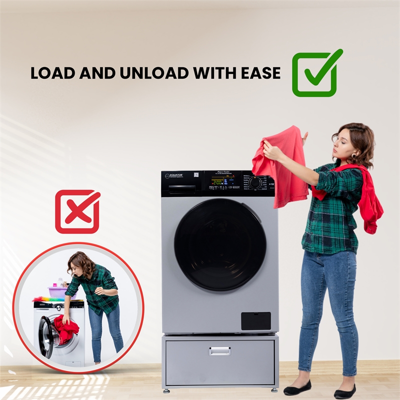 Equator 24in Laundry Pedestal 11in tall + Rollout Storage Drawer Adjustable feet