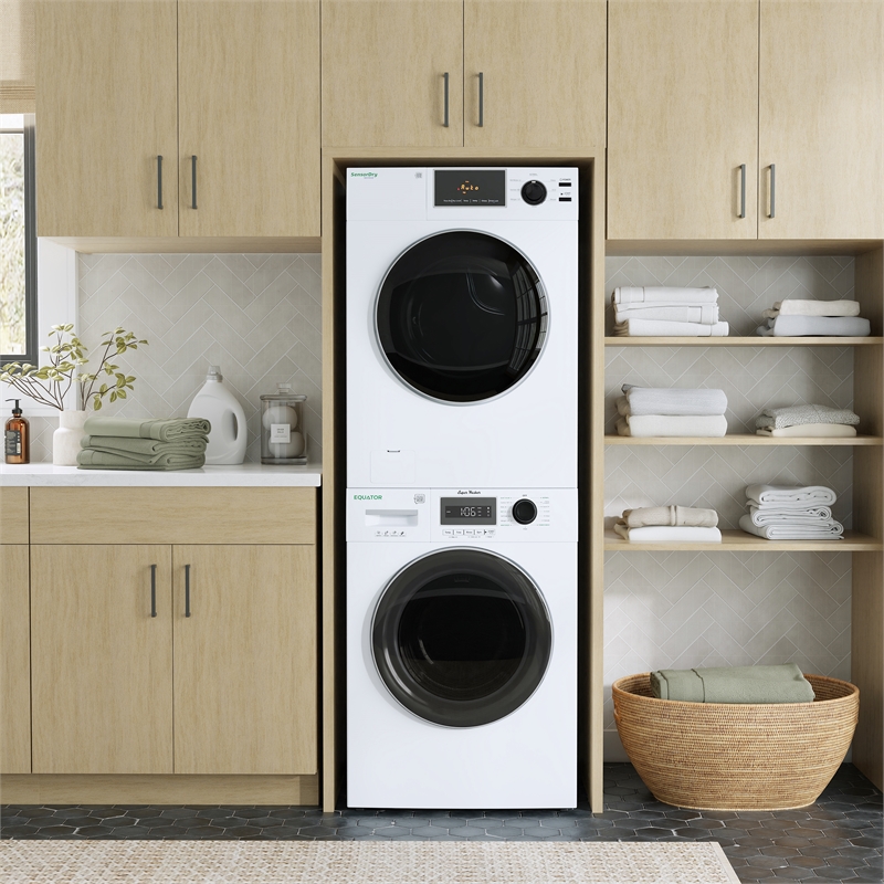 Equator VALUE STACK LAUNDRY 110V 26 Lbs Washer 2.5cf+Vented Dryer 4cf 1 OUTLET