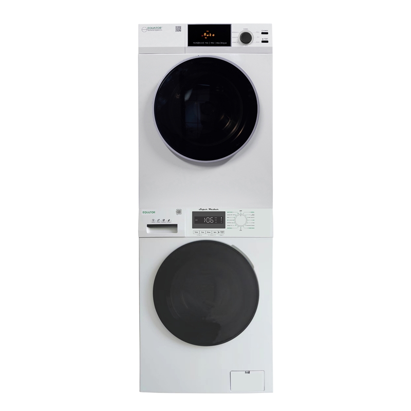 Equator VALUE STACK LAUNDRY 220V 26 Lbs Washer 2.5cf+Vented Dryer 4cf 1 OUTLET