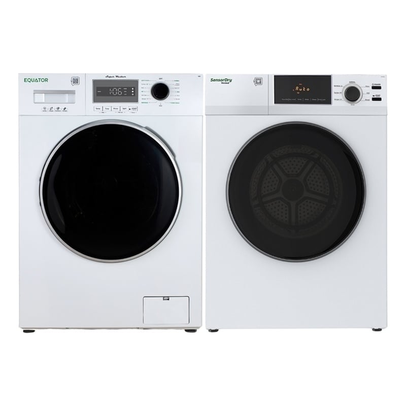 Equator VALUE STACK LAUNDRY 220V 26 Lbs Washer 2.5cf+Vented Dryer 4cf 1 OUTLET