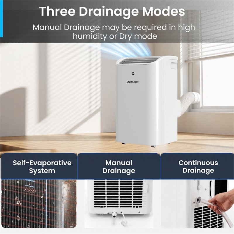 Equator 16000BTU Portable AC Cool+Heat 700sf Auto Swing 110V