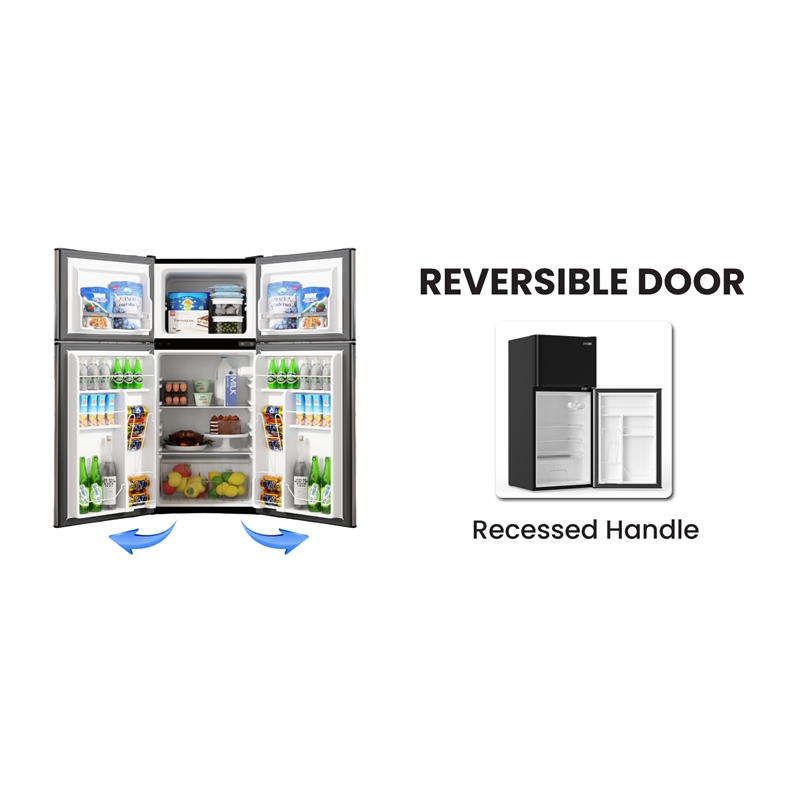 Conserv 19in BLACK Compact 2 Door Refrigerator 4.5cf Reversible Door 110V