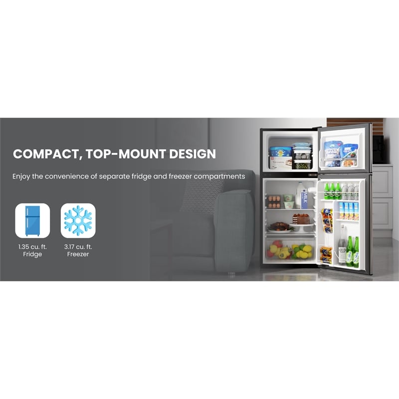 Conserv 19in BLACK Compact 2 Door Refrigerator 4.5cf Reversible Door 110V