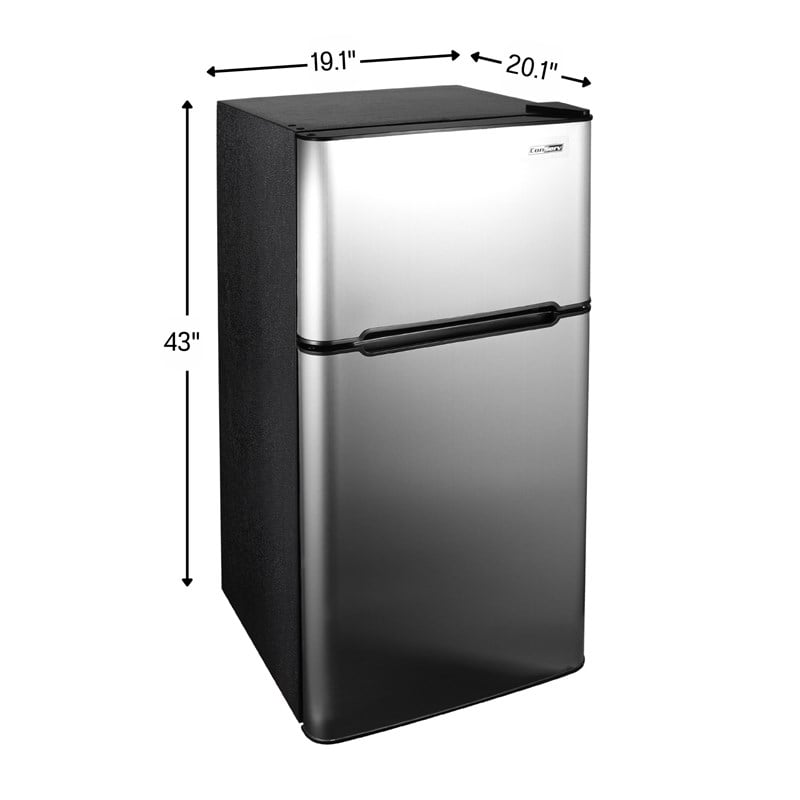 ConServ 4.5cu.ft 2 Door Mini Freestanding Refrigerator with Freezer in Stainless