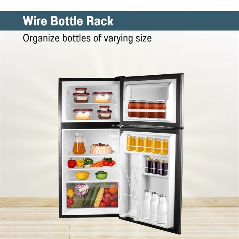 ConServ 4.5cu.ft 2 Door Mini Freestanding Refrigerator with Freezer in Stainless