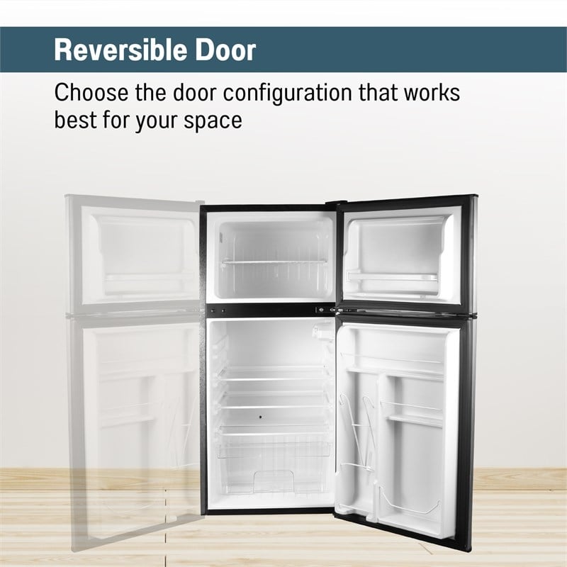 ConServ 4.5cu.ft 2 Door Mini Freestanding Refrigerator with Freezer in Stainless