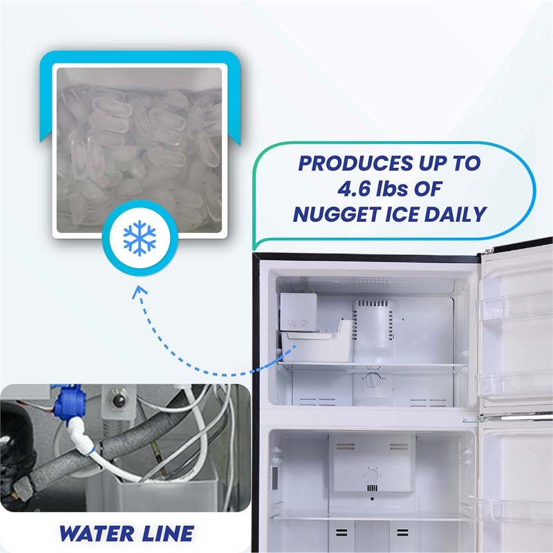 Conserv 30in RETRO Refrigerator 18cf Top Mount FACTORY INSTALLED ICE MAKER 110V