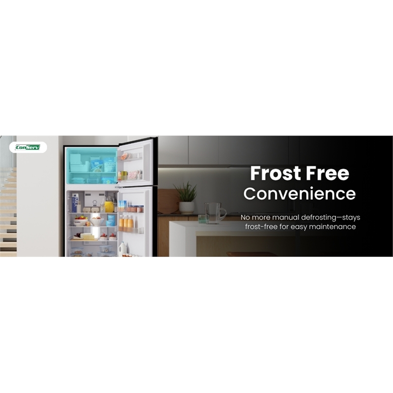 Conserv 30in RETRO Refrigerator 18cf Top Mount FACTORY INSTALLED ICE MAKER 110V
