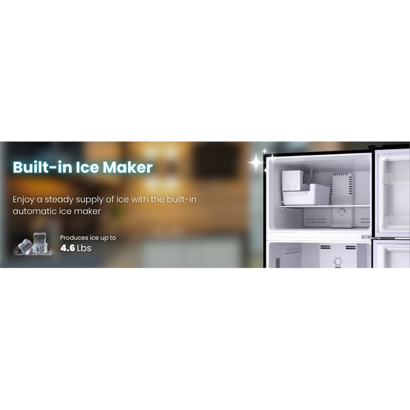 Conserv 30in RETRO Refrigerator 18cf Top Mount FACTORY INSTALLED ICE MAKER 110V