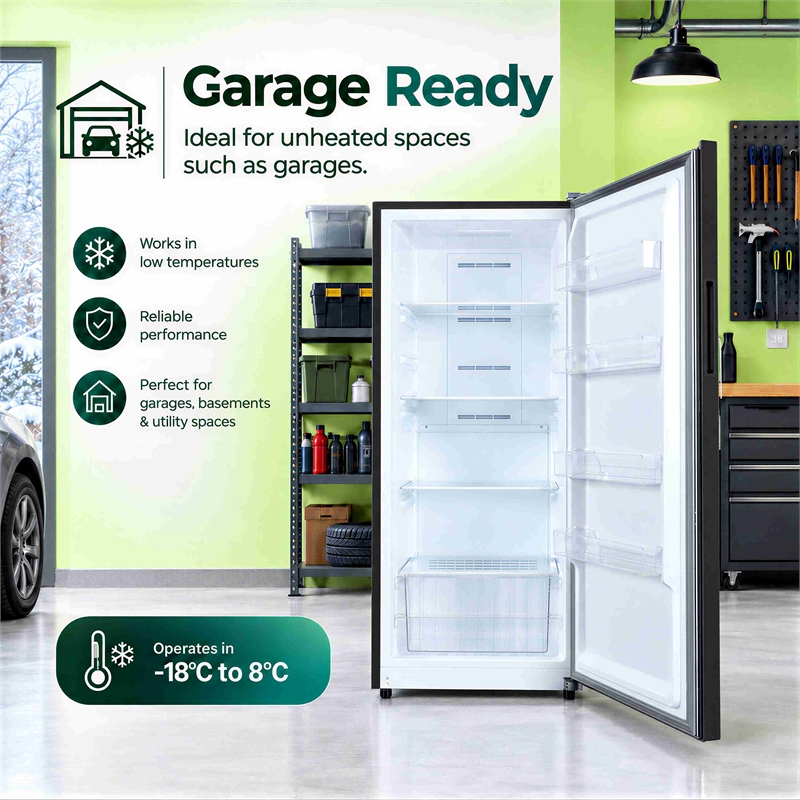 Conserv 14cf Upright Freezer CONVERTIBLE REF Garage Ready E-Star 28in wide 110V