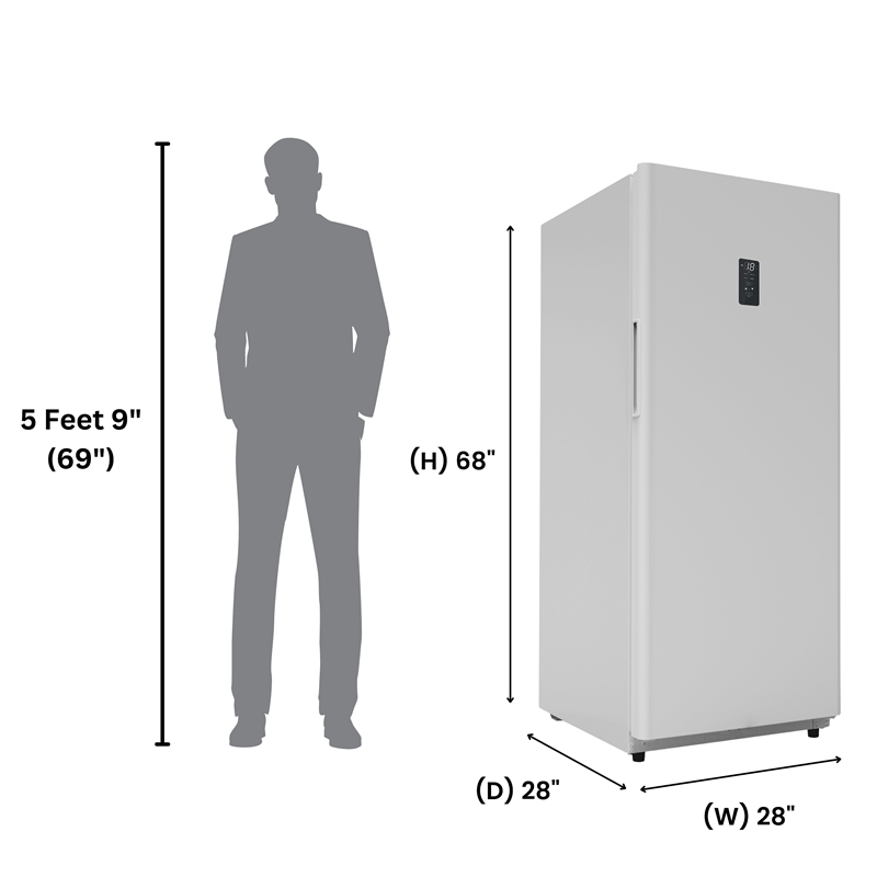 Conserv 14cf Upright Freezer CONVERTIBLE REF Garage Ready E-Star 28in wide 110V