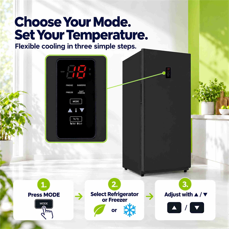 Conserv 17  cu.ft. Convertible Upright Freezer/Refrigerator  in Black