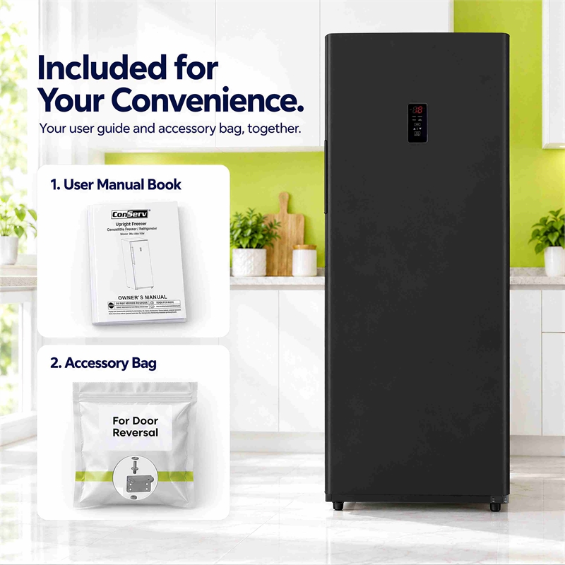 Conserv 17  cu.ft. Convertible Upright Freezer/Refrigerator  in Black