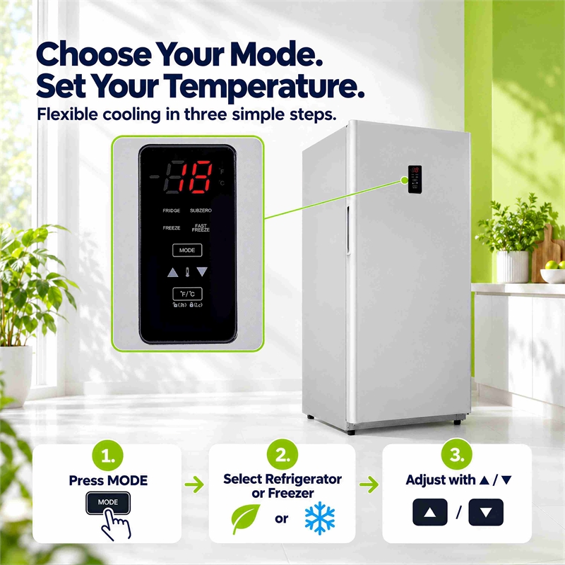 Conserv 17 cu. ft Convertible Upright Freezer/Refrigerator in Stainless