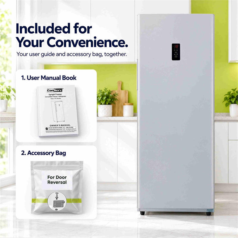 Conserv 17 cu. ft Convertible Upright Freezer/Refrigerator in Stainless