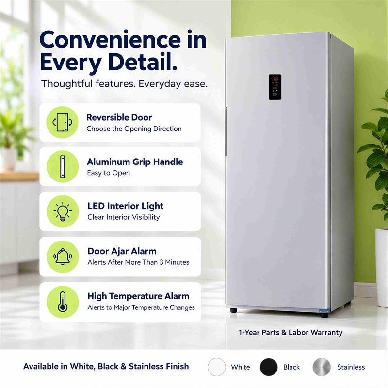 Conserv 17 cu. ft Convertible Upright Freezer/Refrigerator in Stainless