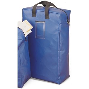 Charnstrom Mailroom Supply Security Document Vinyl Tote Bag in Blue