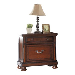 simple relax 2 drawers traditional pine wood nightstand in brown cherry
