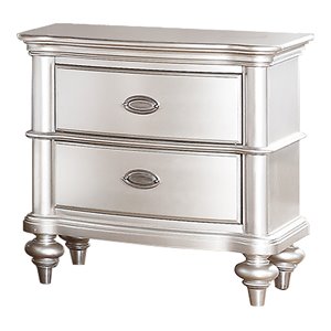 simple relax 2 drawers contemporary pine wood nightstand in antique silver