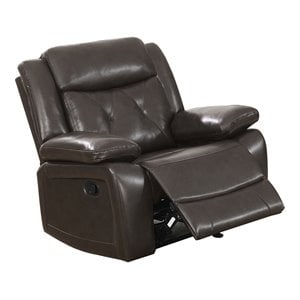 simple relax gel leatherette/faux leather power recliner in dark brown
