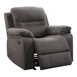 simple relax breathable leatherette/faux leather rocker recliner in slate blue